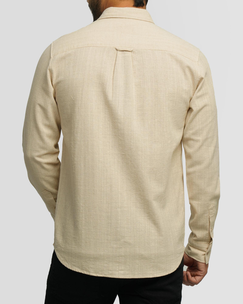 خرید و قیمت پیراهن آستین بلند مردانه کرم 24420519