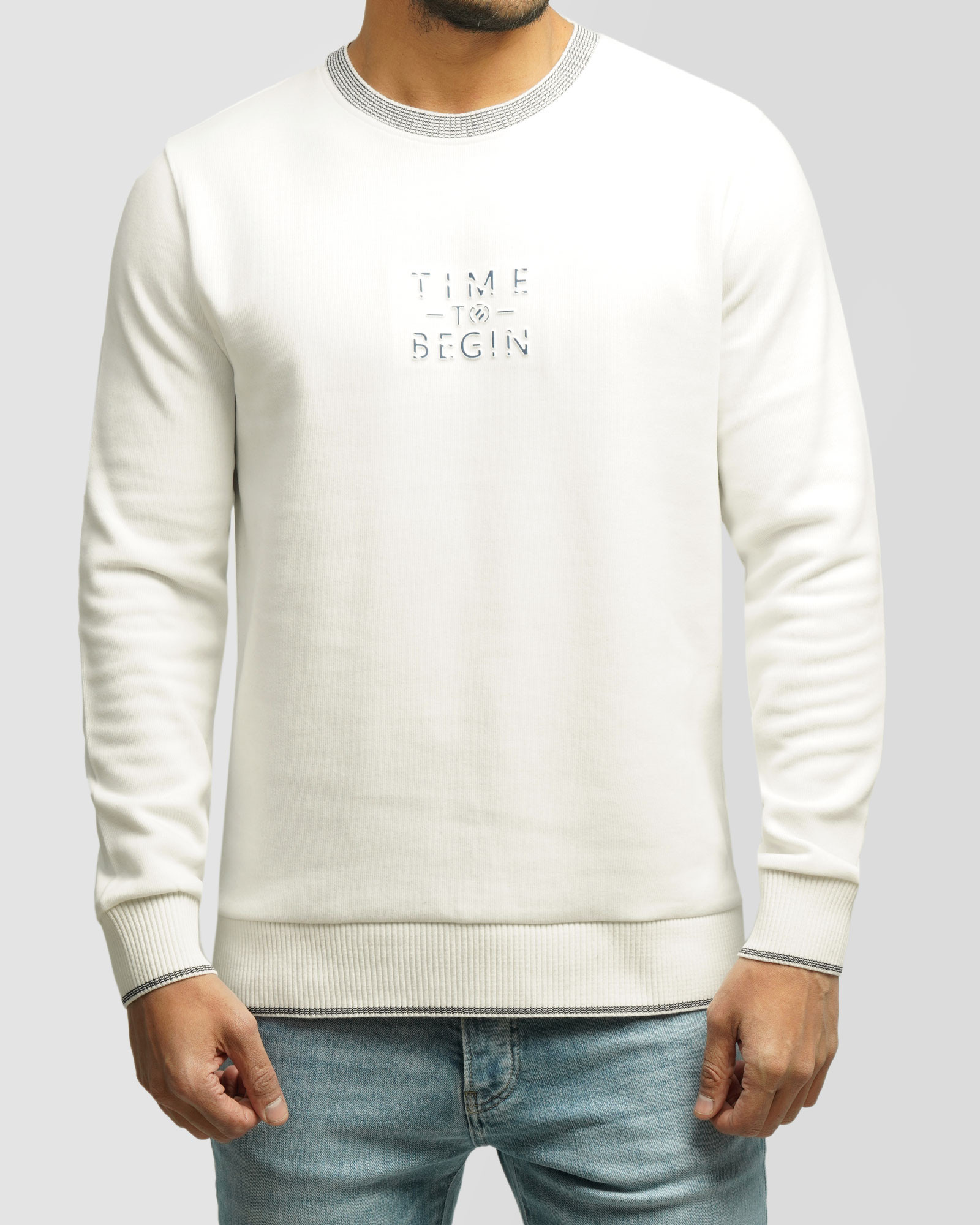 خرید و قیمت پلیور یقه گرد طرح دار مردانه سفید 84456164