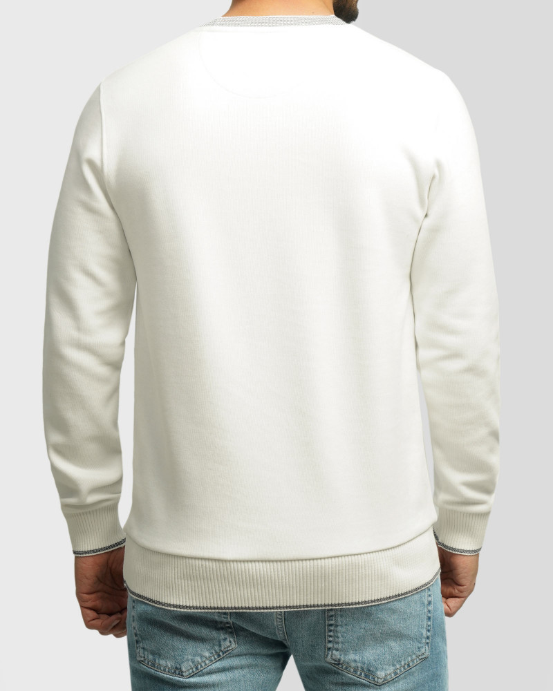 خرید و قیمت پلیور یقه گرد طرح دار مردانه سفید 84456164