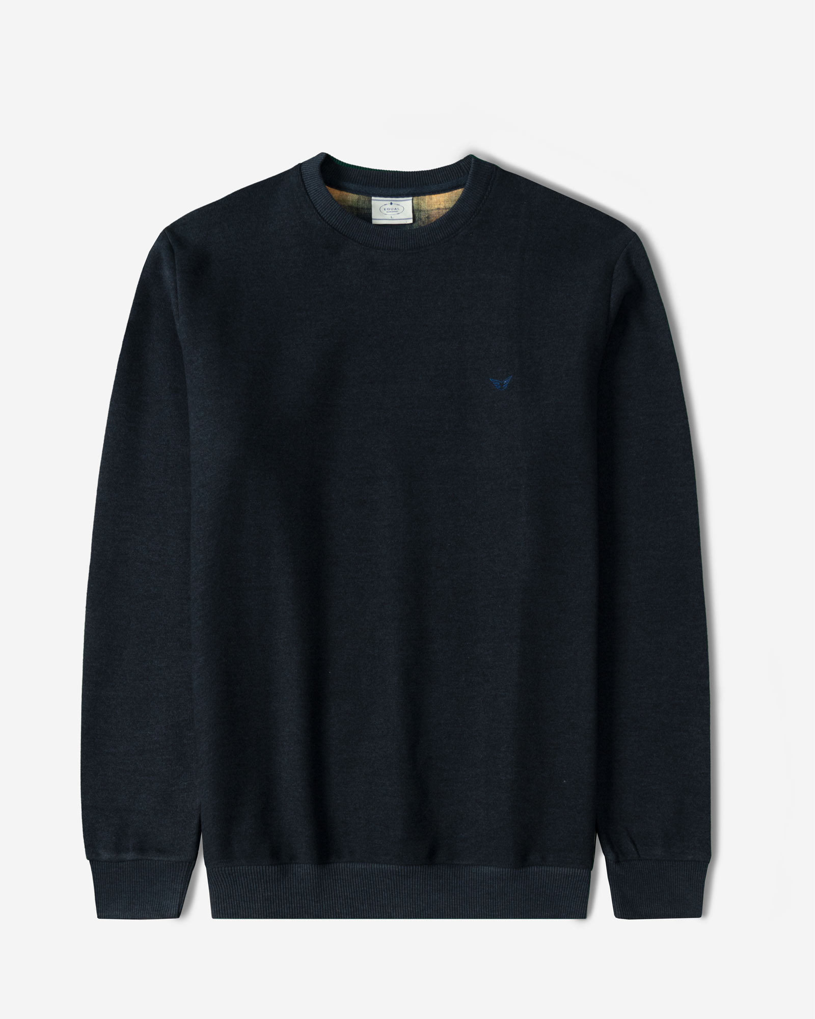 پلیور یقه گرد مردانه سلانیک ساده سرمه ای تیره 24256159