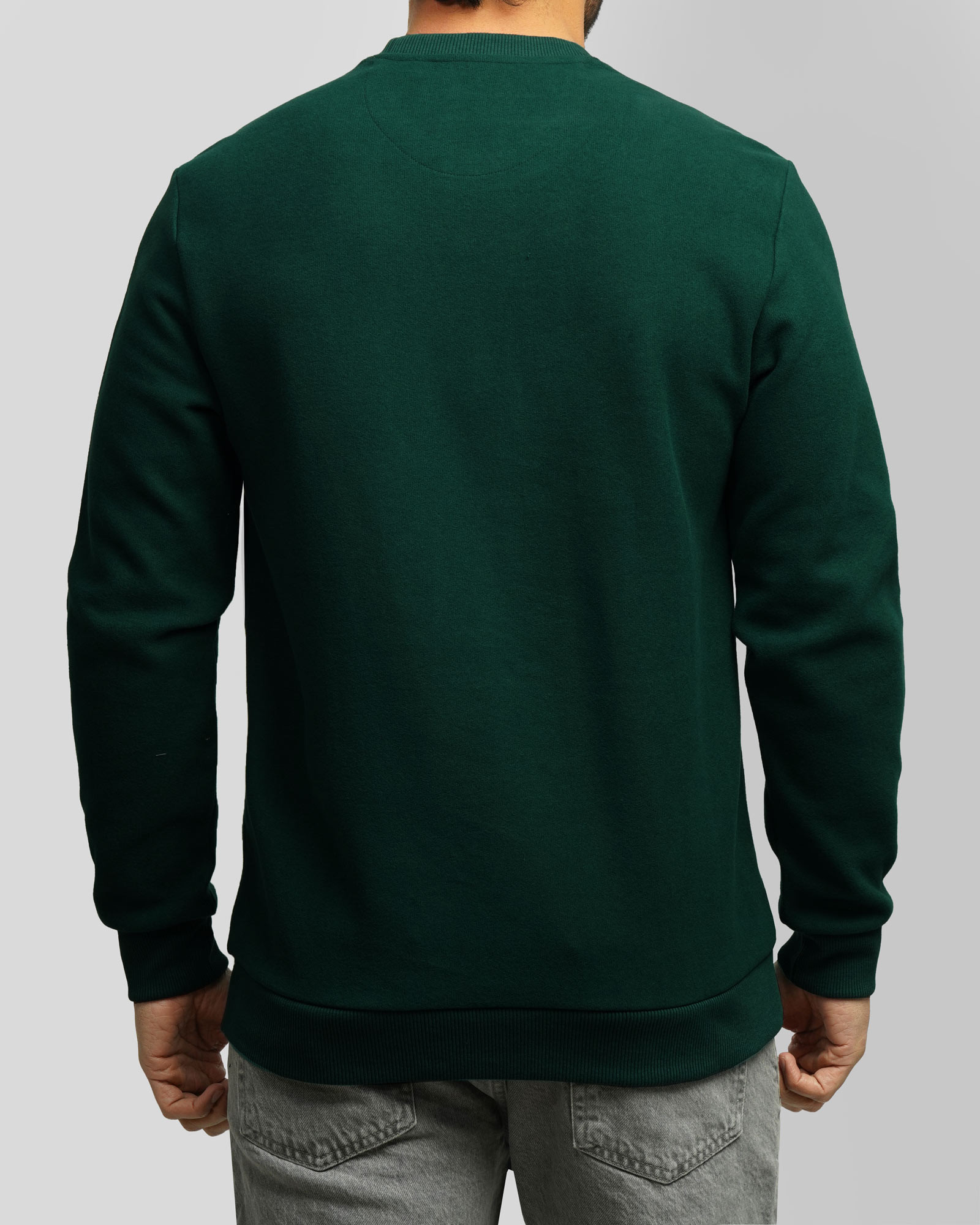 پلیور یقه گرد مردانه سلانیک ساده سبز تیره 24256159