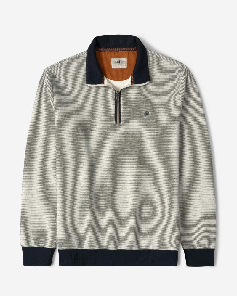 پلیور نیم زیپ مردانه سرمه ای 84441147