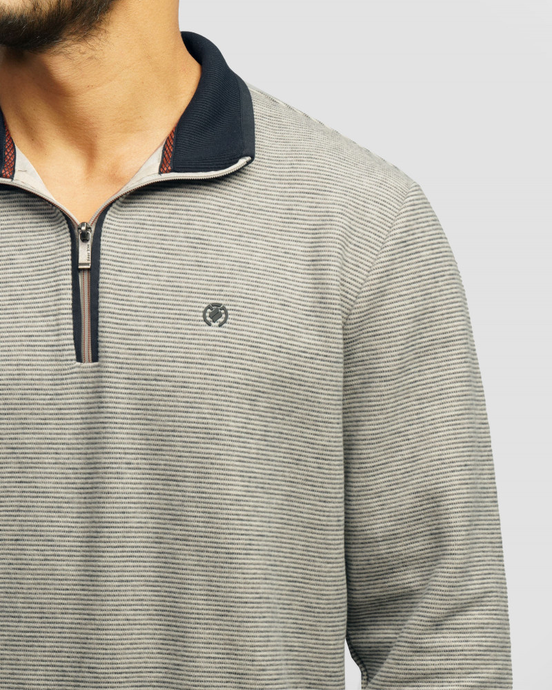 پلیور نیم زیپ مردانه سرمه ای 84441147