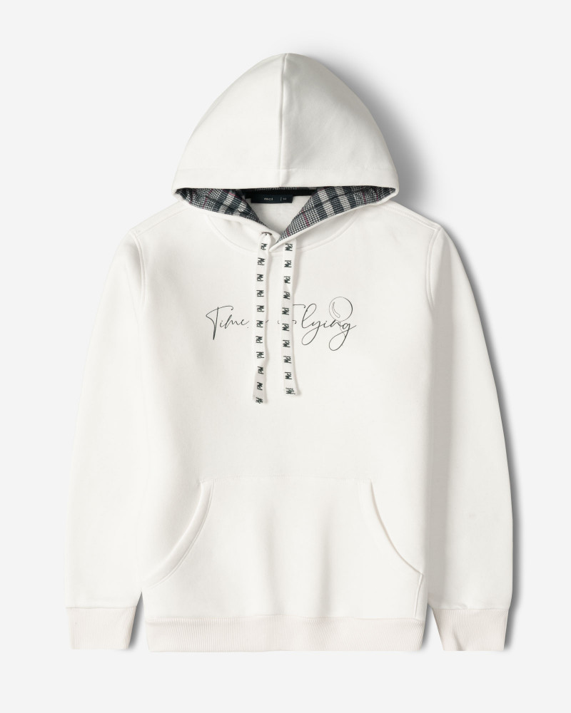 خرید و قیمت هودی کلاه دار طرح دار مردانه سفید 84471294