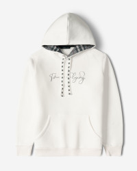 خرید و قیمت هودی کلاه دار طرح دار مردانه سفید 84471294