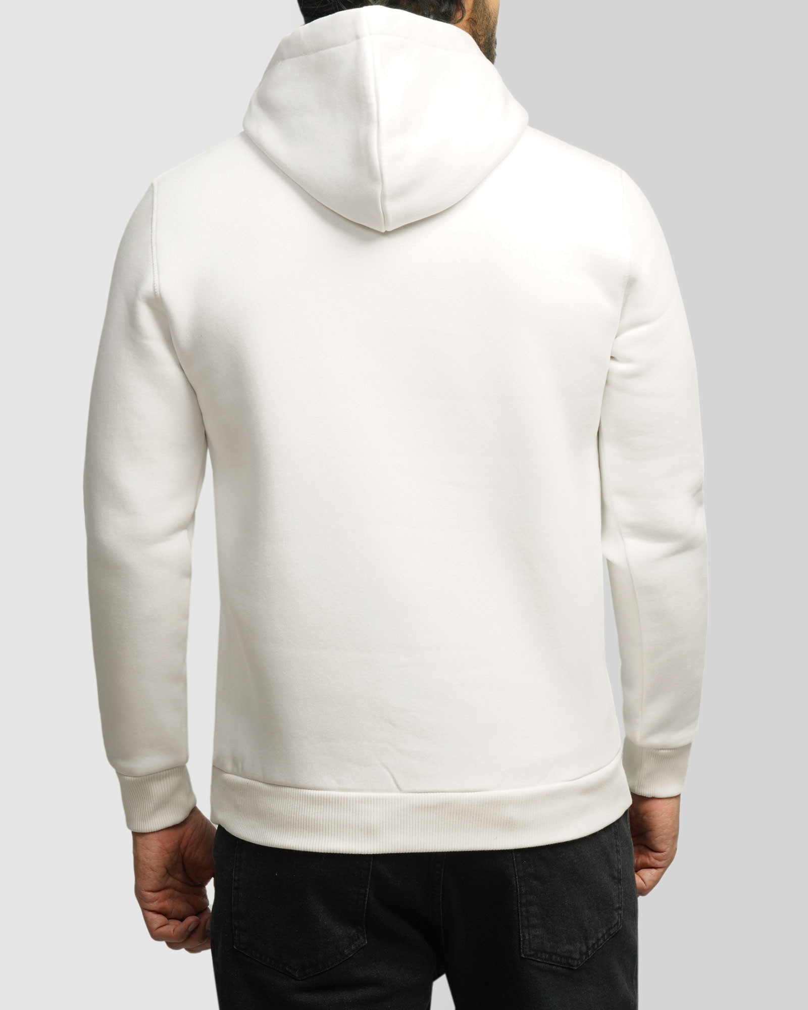 خرید و قیمت هودی کلاه دار طرح دار مردانه سفید 84471294