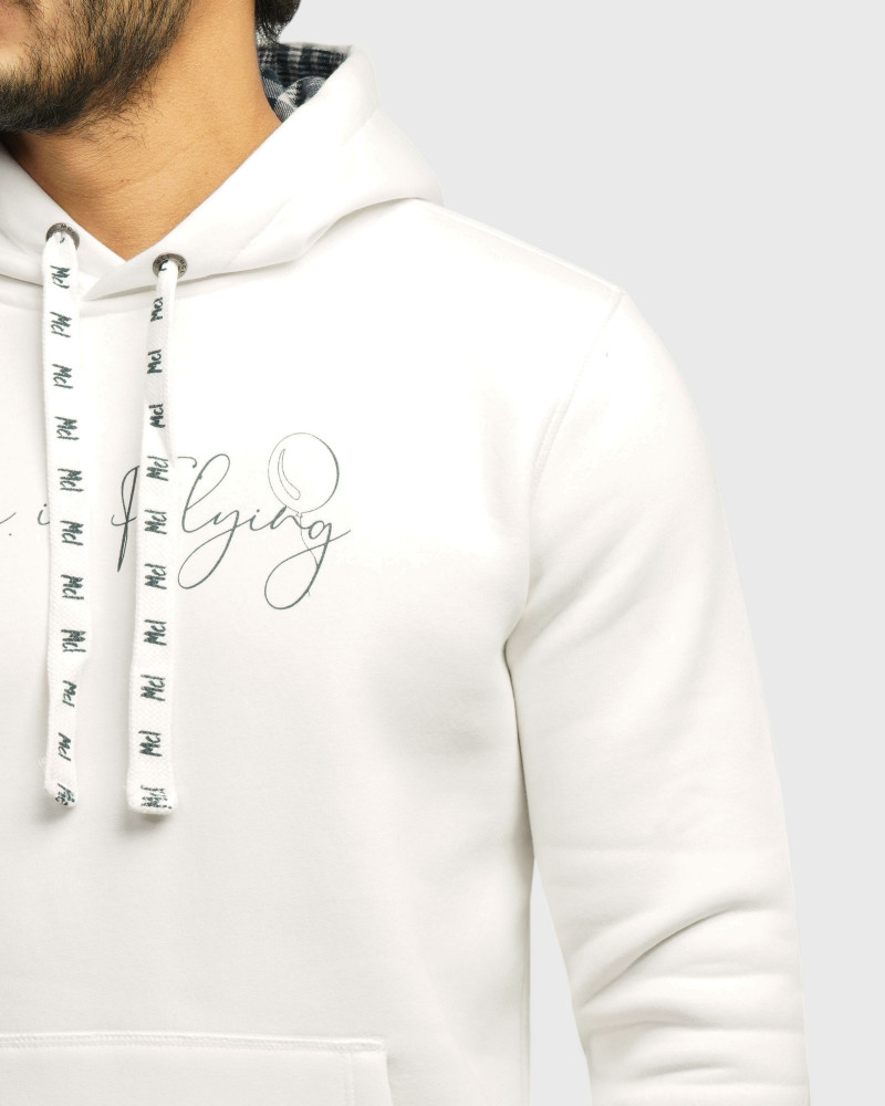 خرید و قیمت هودی کلاه دار طرح دار مردانه سفید 84471294