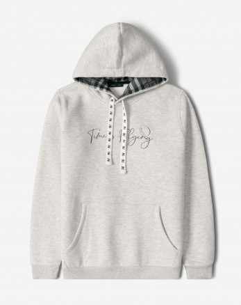 خرید و قیمت هودی کلاه دار طرح دار مردانه طوسی 84471294