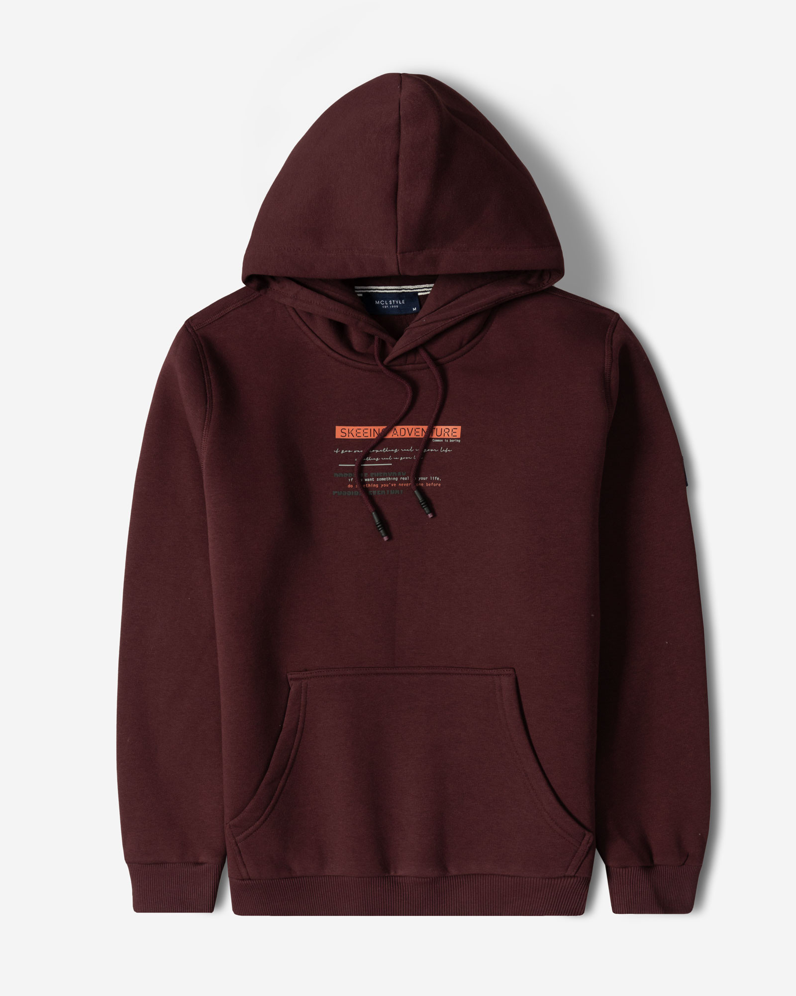 خرید و قیمت هودی کلاه دار طرح دار مردانه زرشکی 84471296