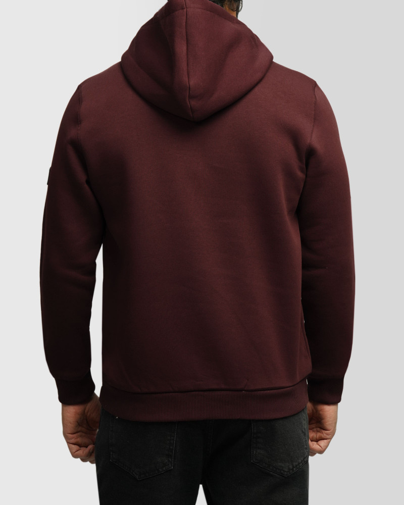 خرید و قیمت هودی کلاه دار طرح دار مردانه زرشکی 84471296