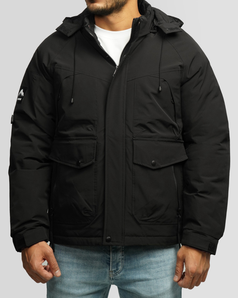 خرید و قیمت کاپشن مردانه کلاه دار مشکی 24316399