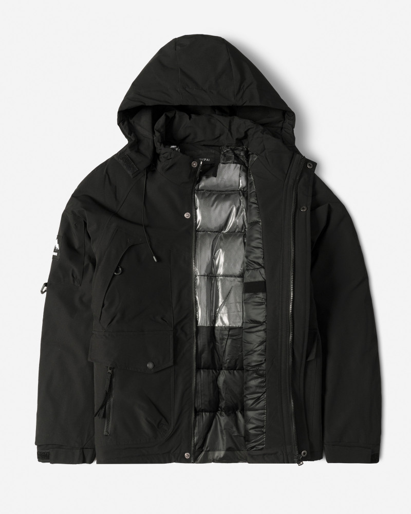 خرید و قیمت کاپشن مردانه کلاه دار مشکی 24316399