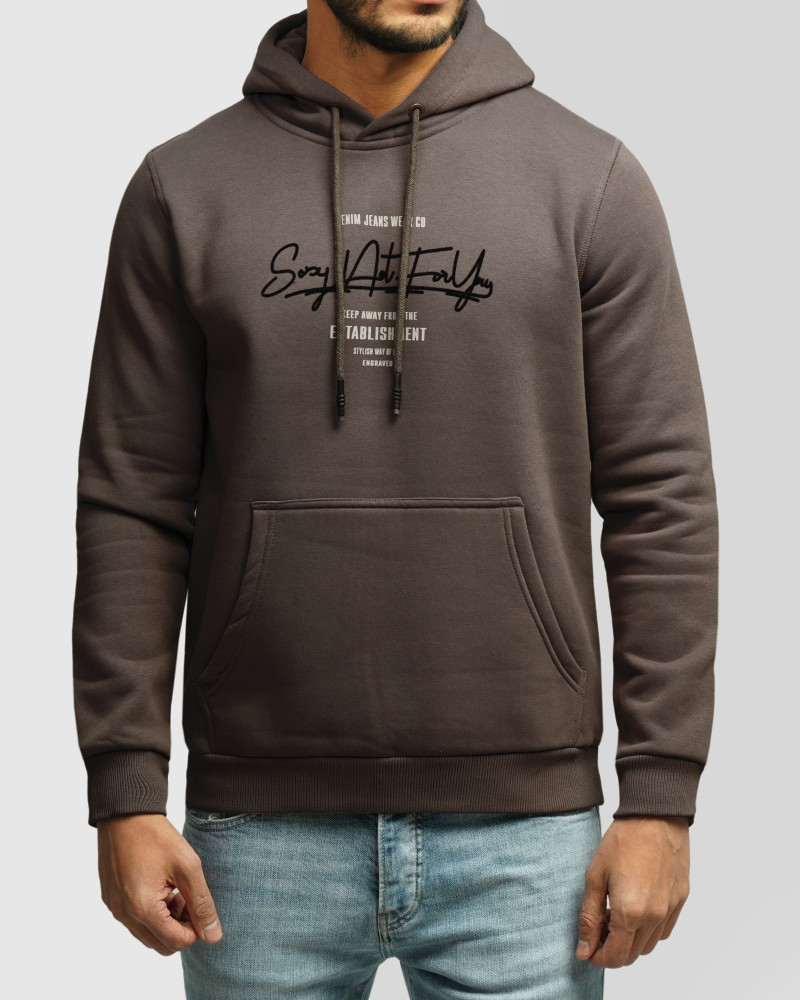 خرید و قیمت هودی کلاه دار طرح دار مردانه خاکستری 84471292