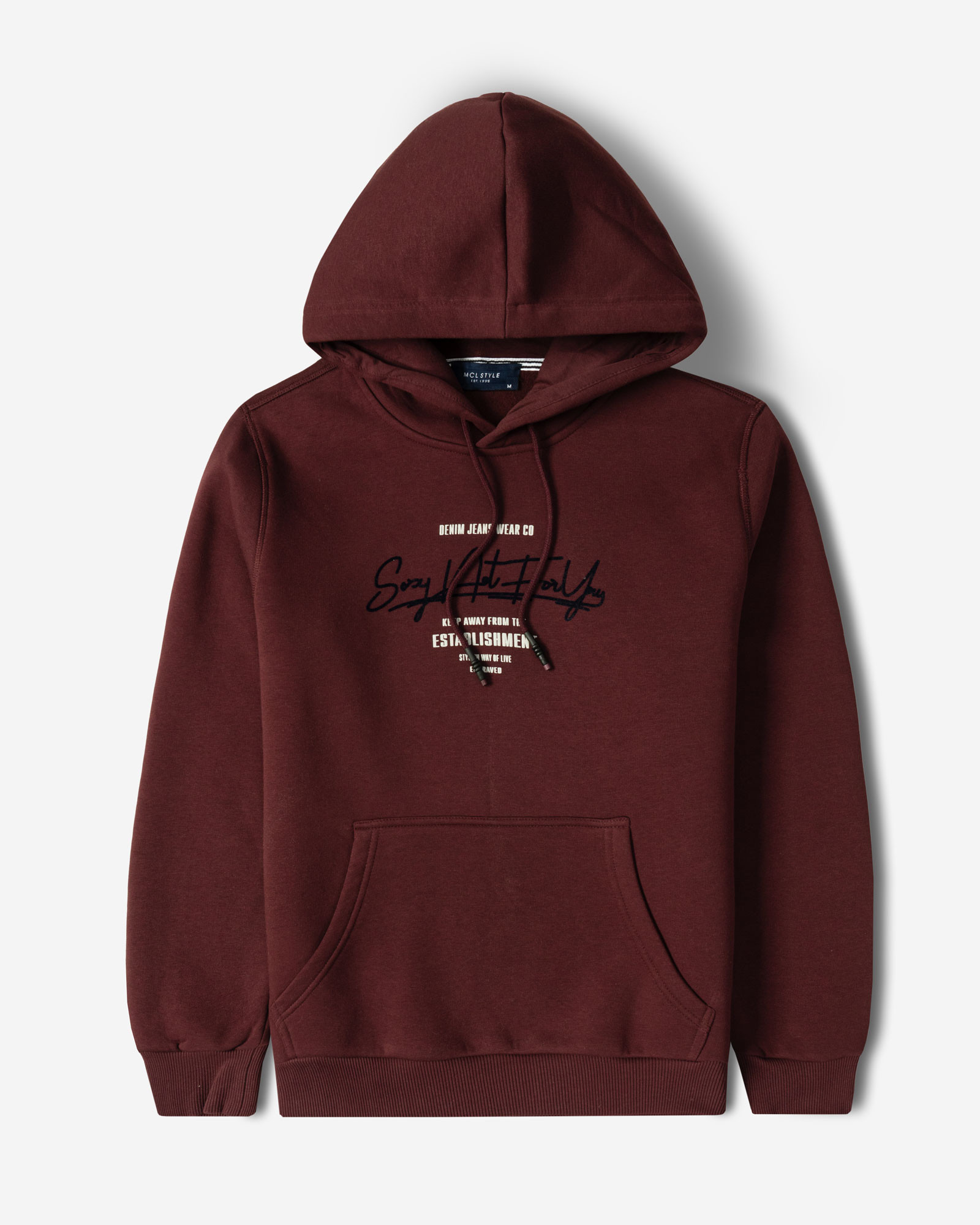 خرید و قیمت هودی کلاه دار طرح دار مردانه زرشکی 84471292