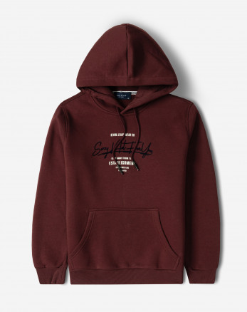 خرید و قیمت هودی کلاه دار طرح دار مردانه زرشکی 84471292