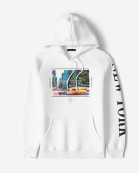 خرید و قیمت هودی کلاه دار طرح دار مردانه سفید 84471298