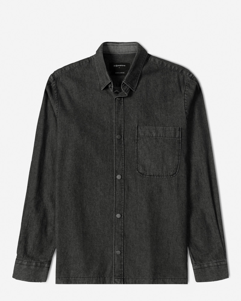 خرید و قیمت پیراهن جین آستین بلند ذغالی 24474178