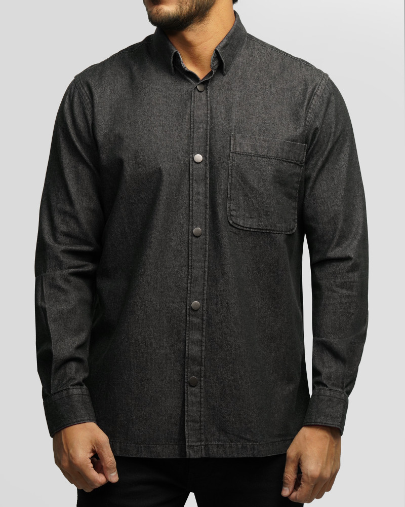 خرید و قیمت پیراهن جین آستین بلند ذغالی 24474178