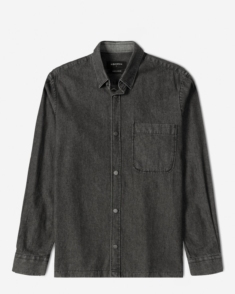 خرید و قیمت پیراهن جین آستین بلند خاکستری 24474178