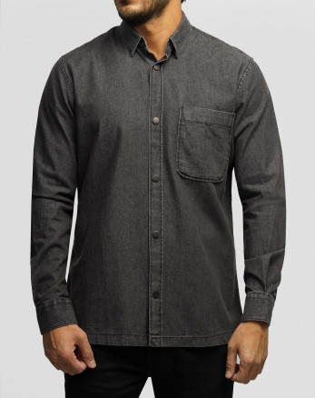 خرید و قیمت پیراهن جین آستین بلند خاکستری 24474178