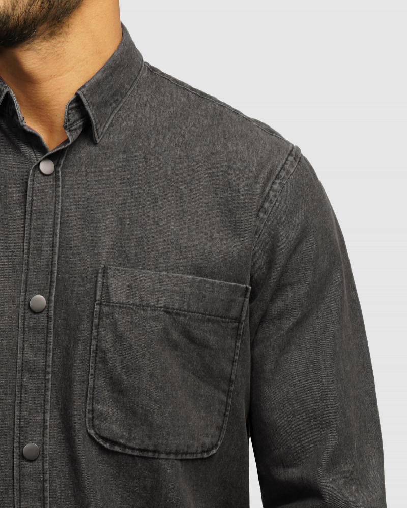 خرید و قیمت پیراهن جین آستین بلند خاکستری 24474178