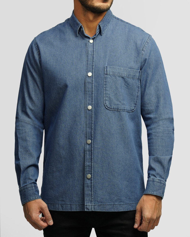 خرید و قیمت پیراهن جین آستین بلند آبی 24474178