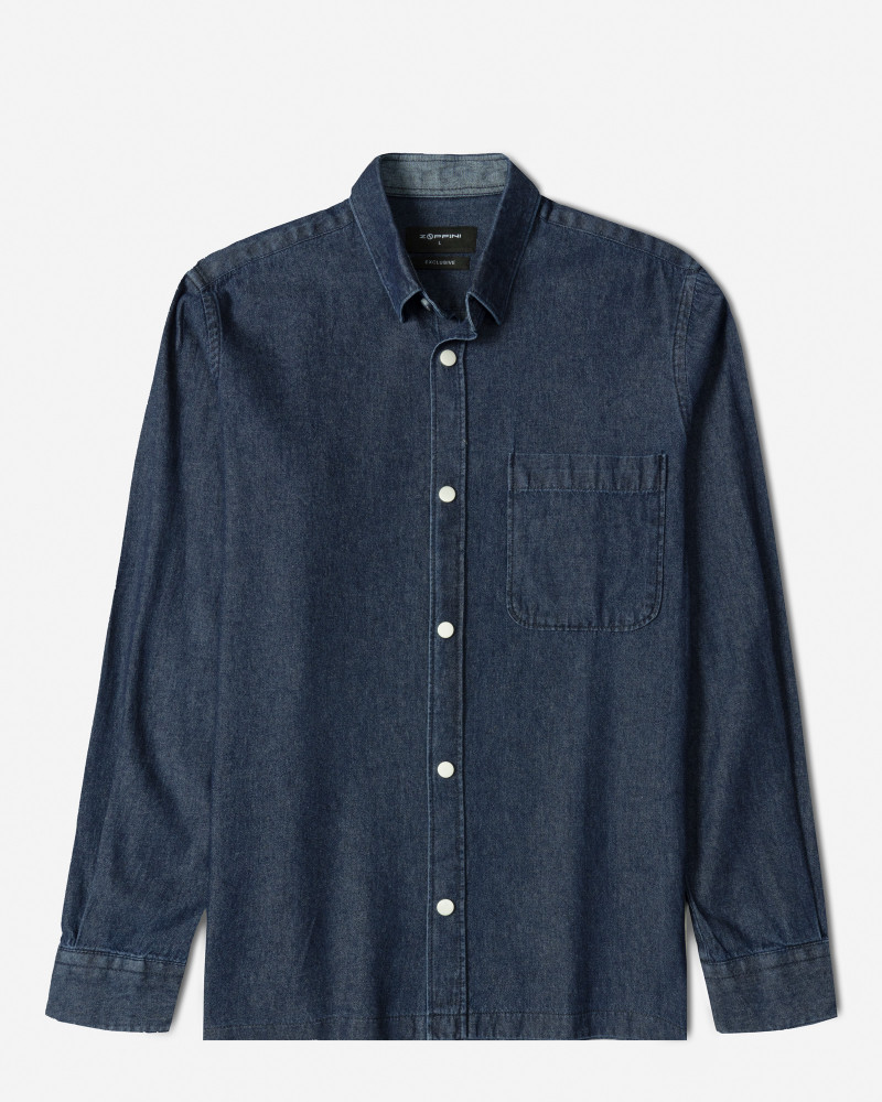 خرید و قیمت پیراهن جین آستین بلند سرمه ای 24474178