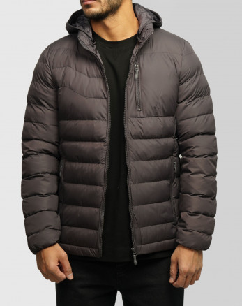 خرید و قیمت کاپشن مردانه کلاه دار خاکستری 24416414