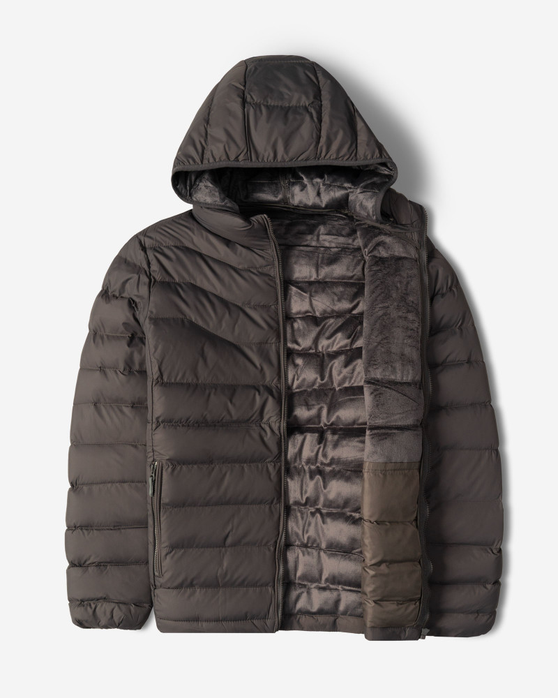 خرید و قیمت کاپشن مردانه کلاه دار خاکستری 24416414