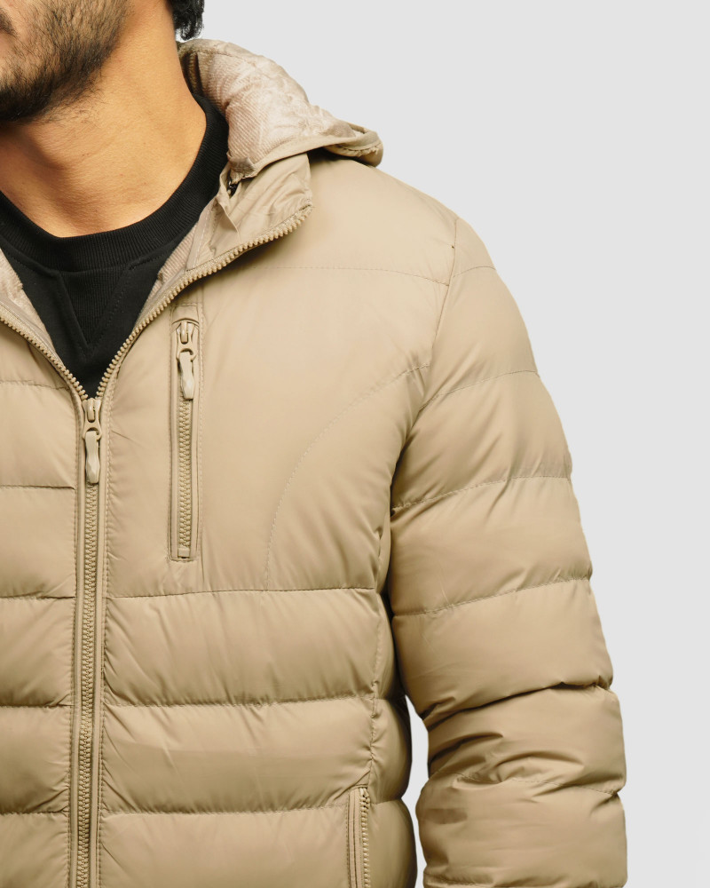 خرید و قیمت کاپشن مردانه کلاه دار کرم 24416414