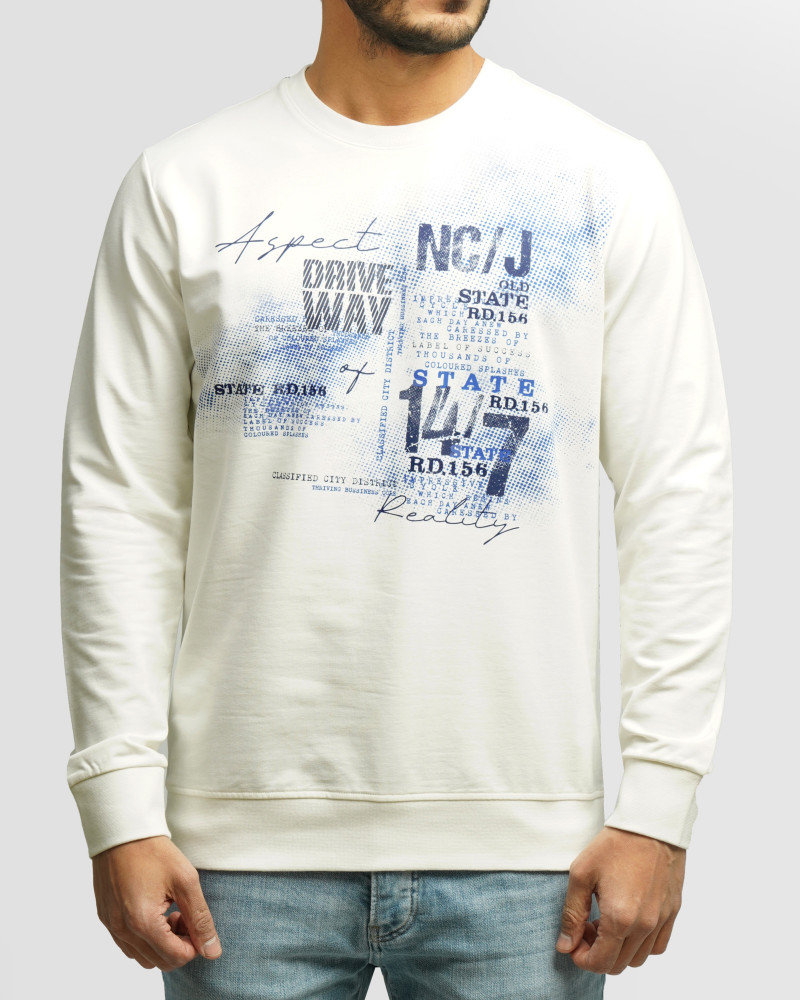 خرید و قیمت تیشرت آستین بلند یقه گرد مردانه سفید 84428153