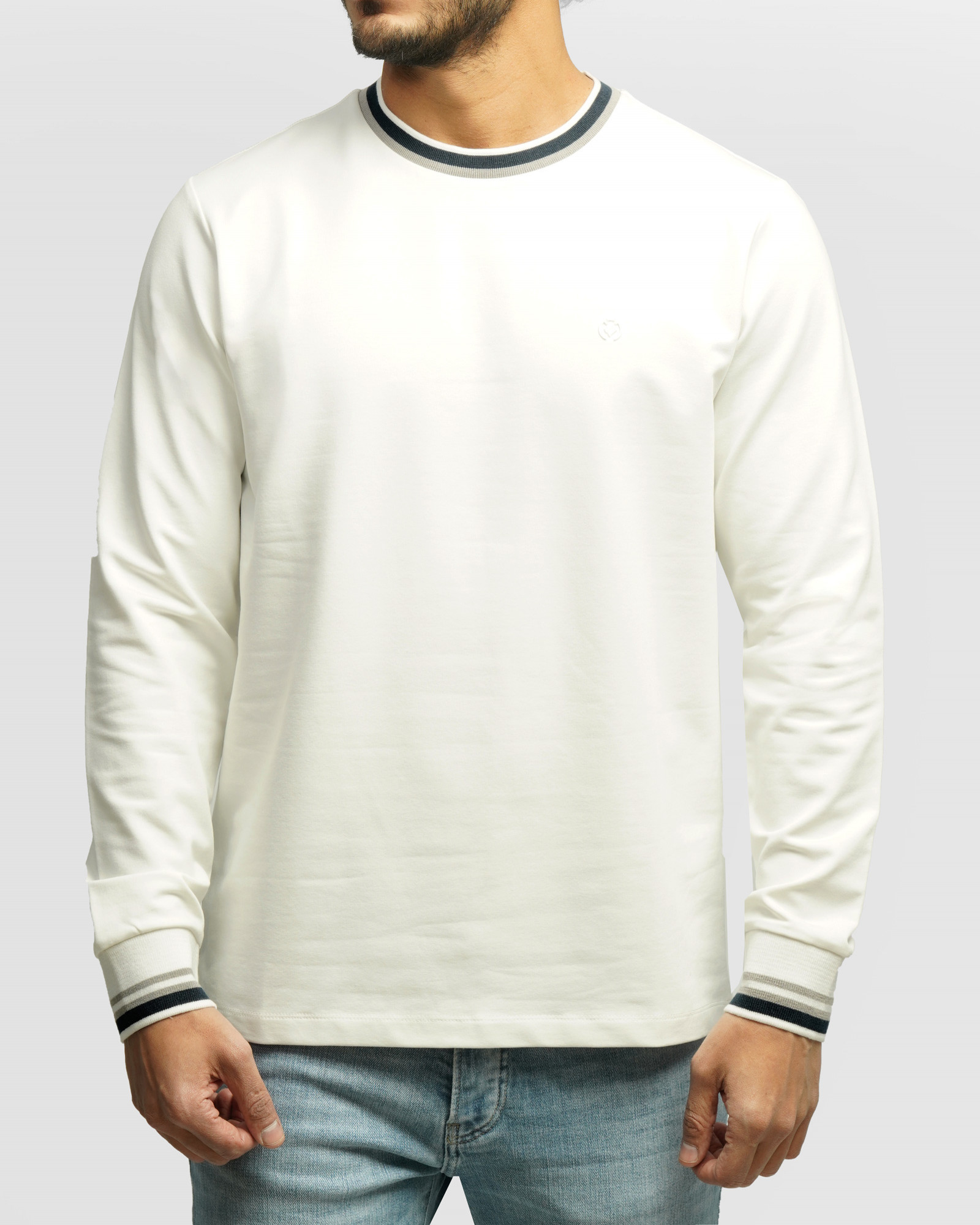 خرید و قیمت تیشرت آستین بلند یقه گرد مردانه سفید 84428152