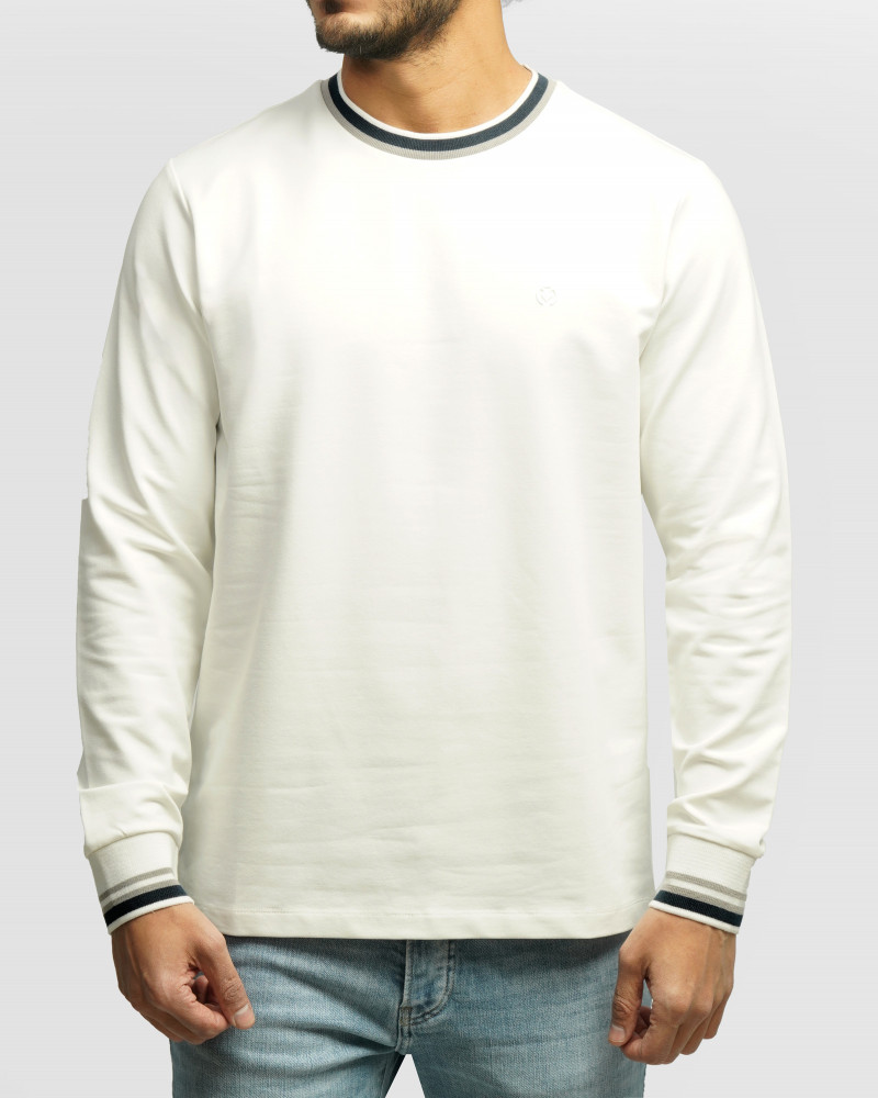خرید و قیمت تیشرت آستین بلند یقه گرد مردانه سفید 84428152