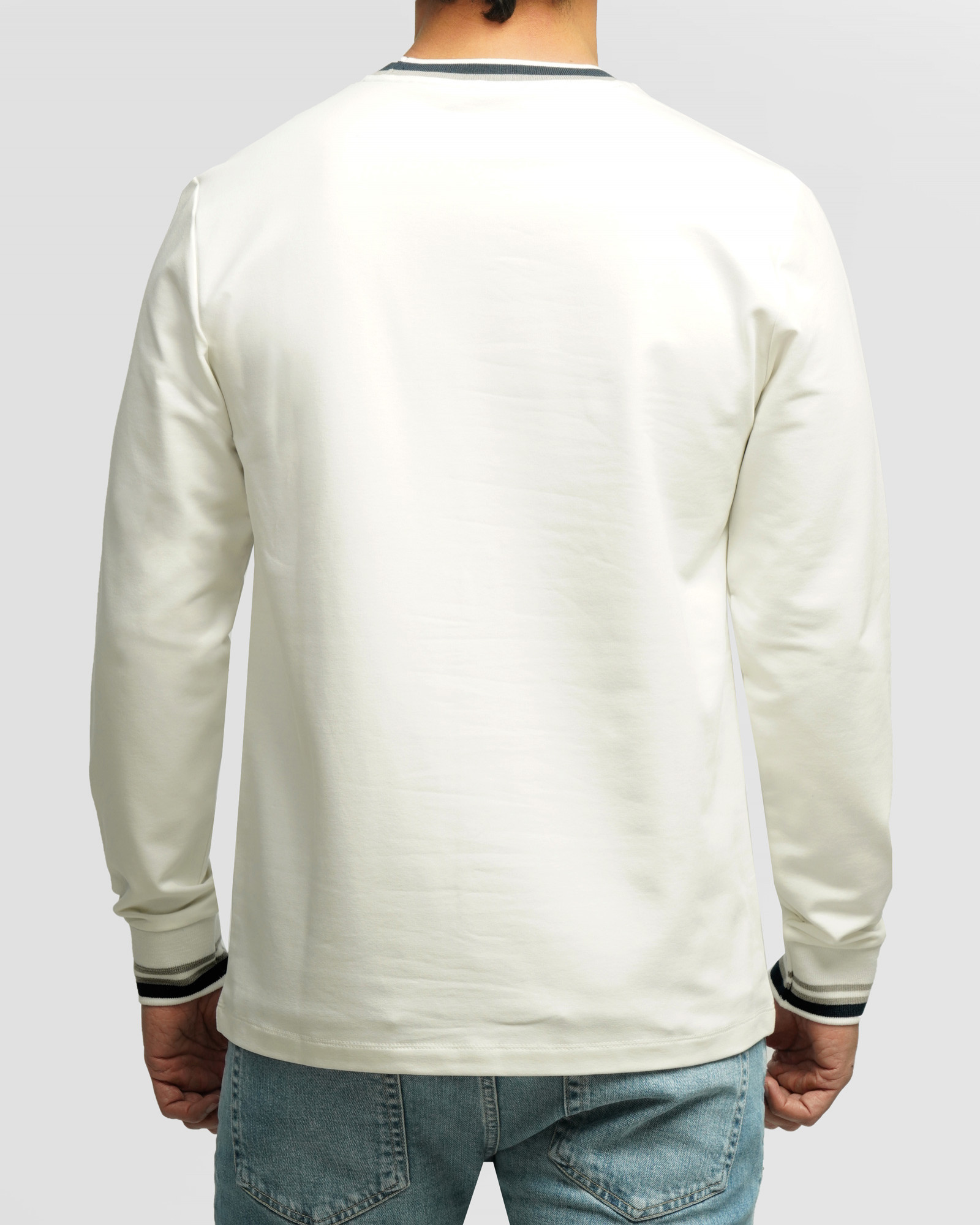 خرید و قیمت تیشرت آستین بلند یقه گرد مردانه سفید 84428152