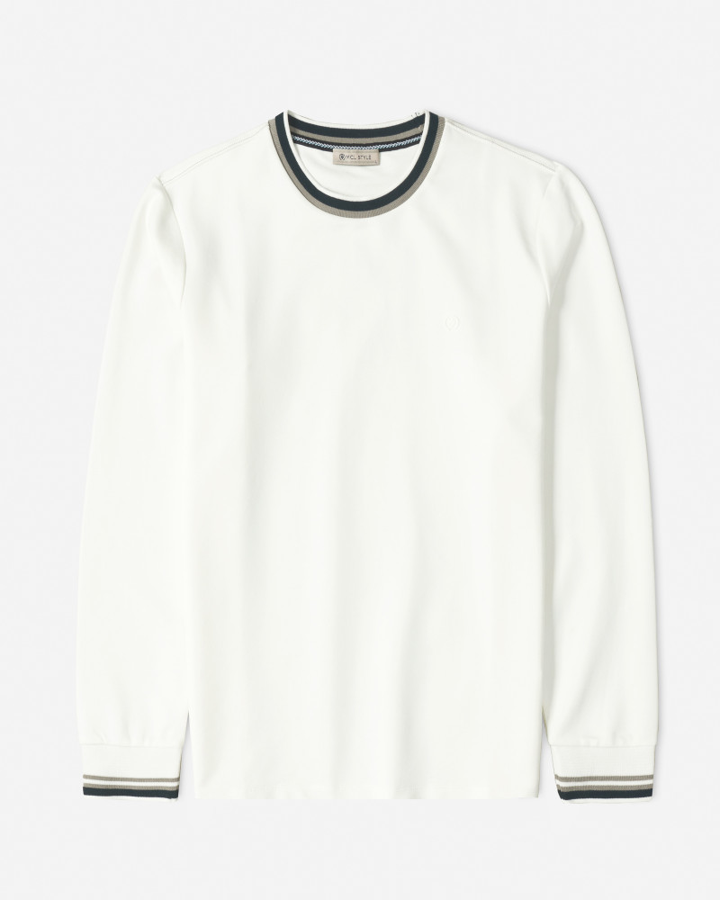 خرید و قیمت تیشرت آستین بلند یقه گرد مردانه سفید 84428152