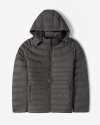 کاپشن مردانه کلاه دار خاکستری 24416413