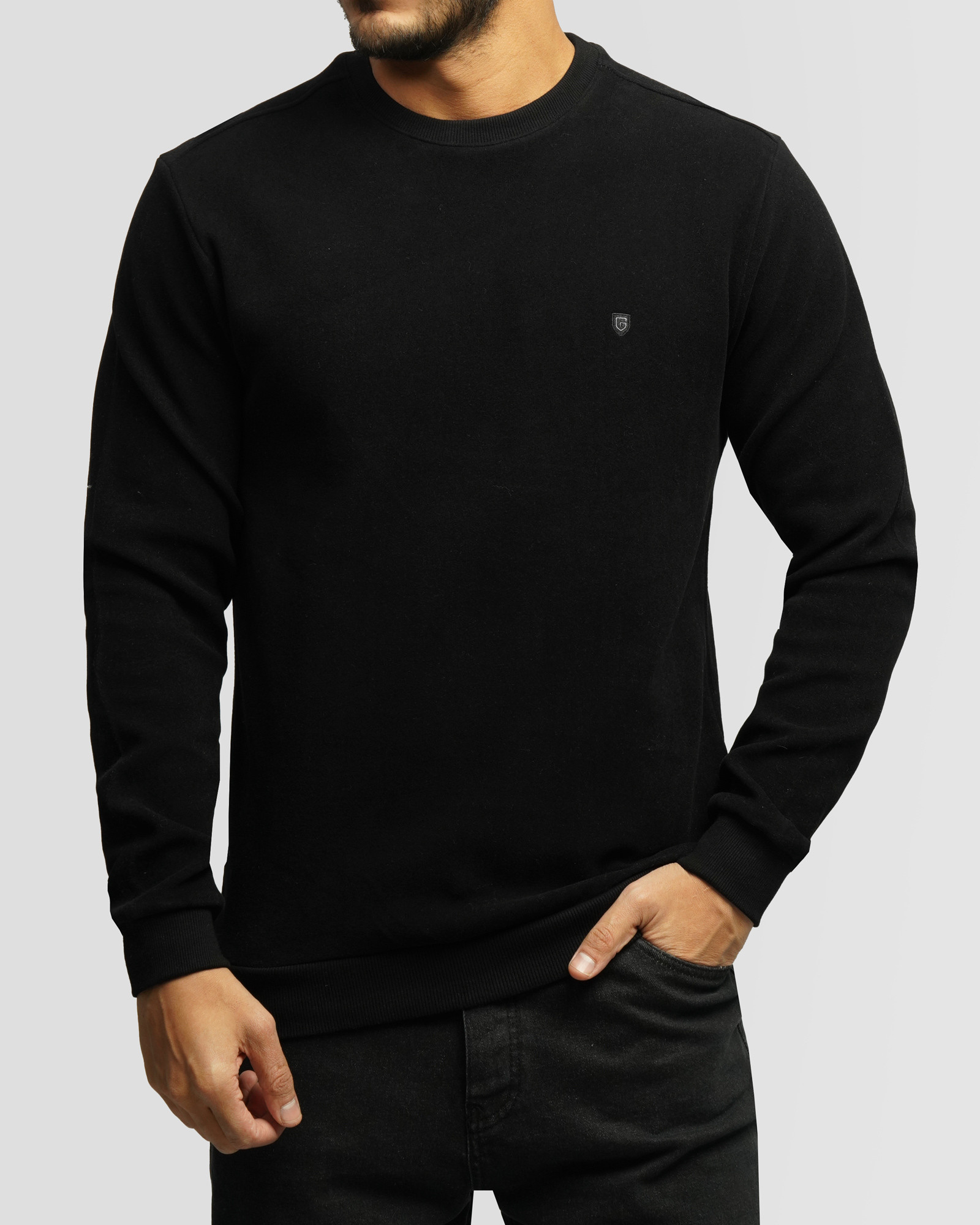 خرید و قیمت پلیور سلانیک مردانه یقه گرد مشکی 24456163