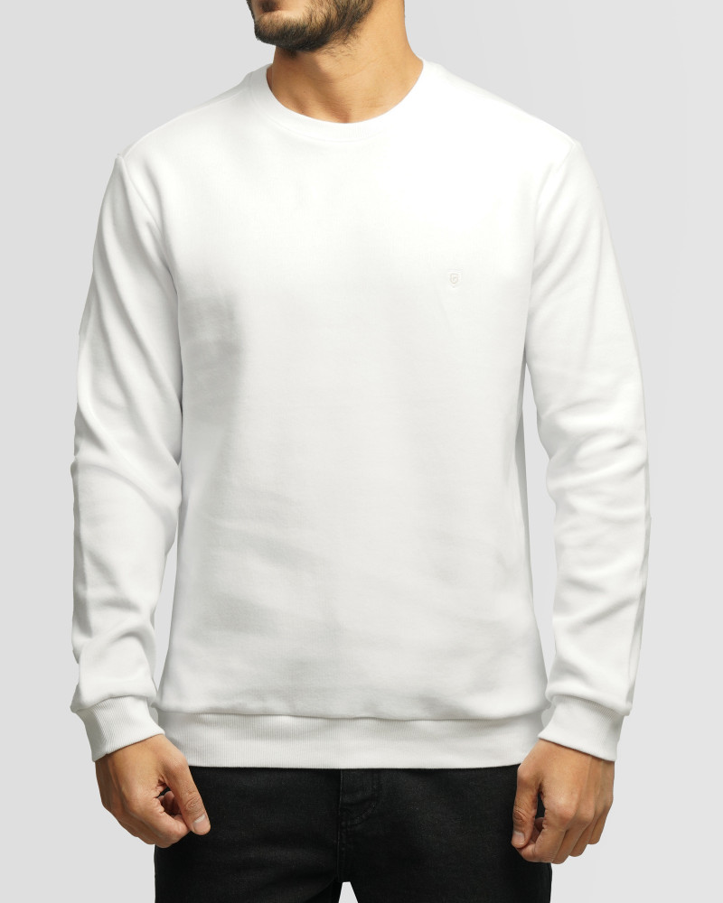 خرید و قیمت پلیور سلانیک مردانه یقه گرد سفید 24456163