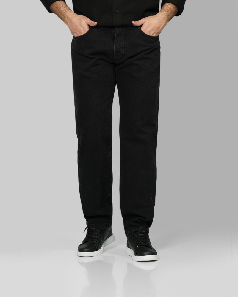 خرید و قیمت شلوار جین استریت فیت (Straight fit) ساده مردانه دودی 24424852