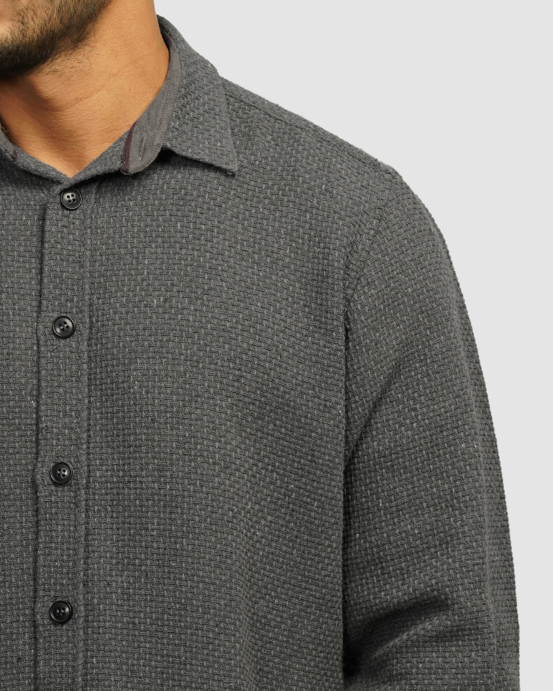 خرید و قیمت پیراهن ضخیم مردانه خاکستری تیره 24452322