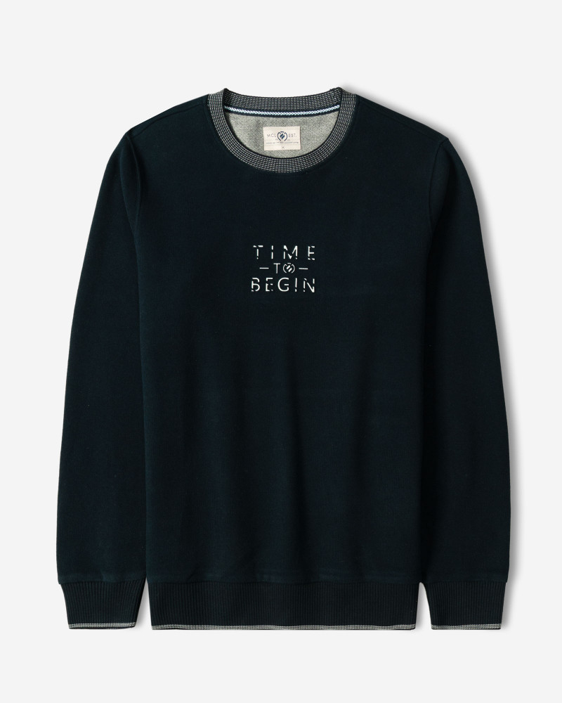 خرید و قیمت پلیور یقه گرد طرح دار مردانه سرمه ای 84456164