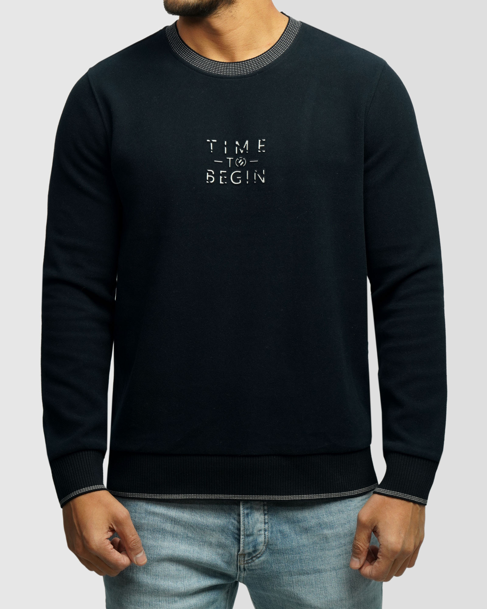 خرید و قیمت پلیور یقه گرد طرح دار مردانه سرمه ای 84456164