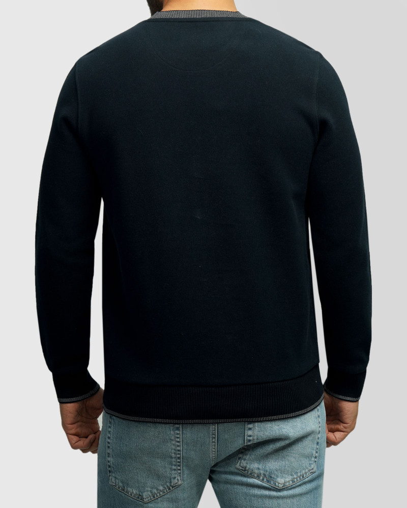 خرید و قیمت پلیور یقه گرد طرح دار مردانه سرمه ای 84456164