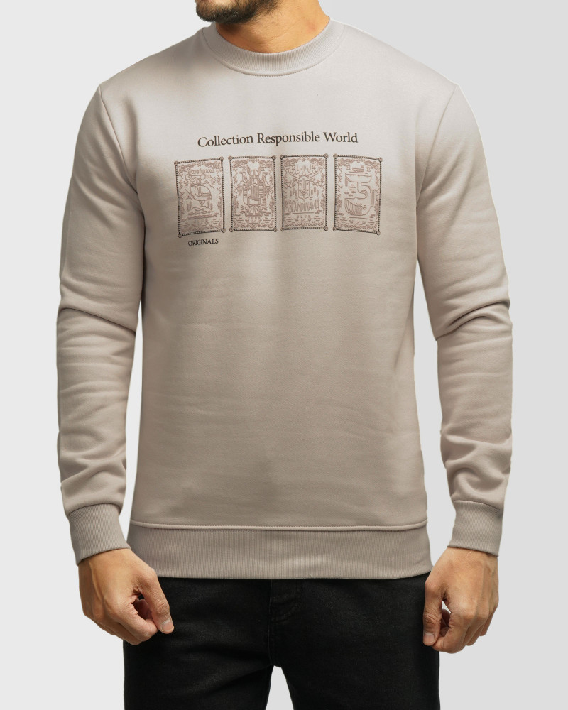 خرید و قیمت پلیور دورس یقه گرد مردانه کرم 24457297