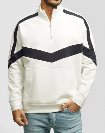 پلیور نیم زیپ مردانه سفید 24441149