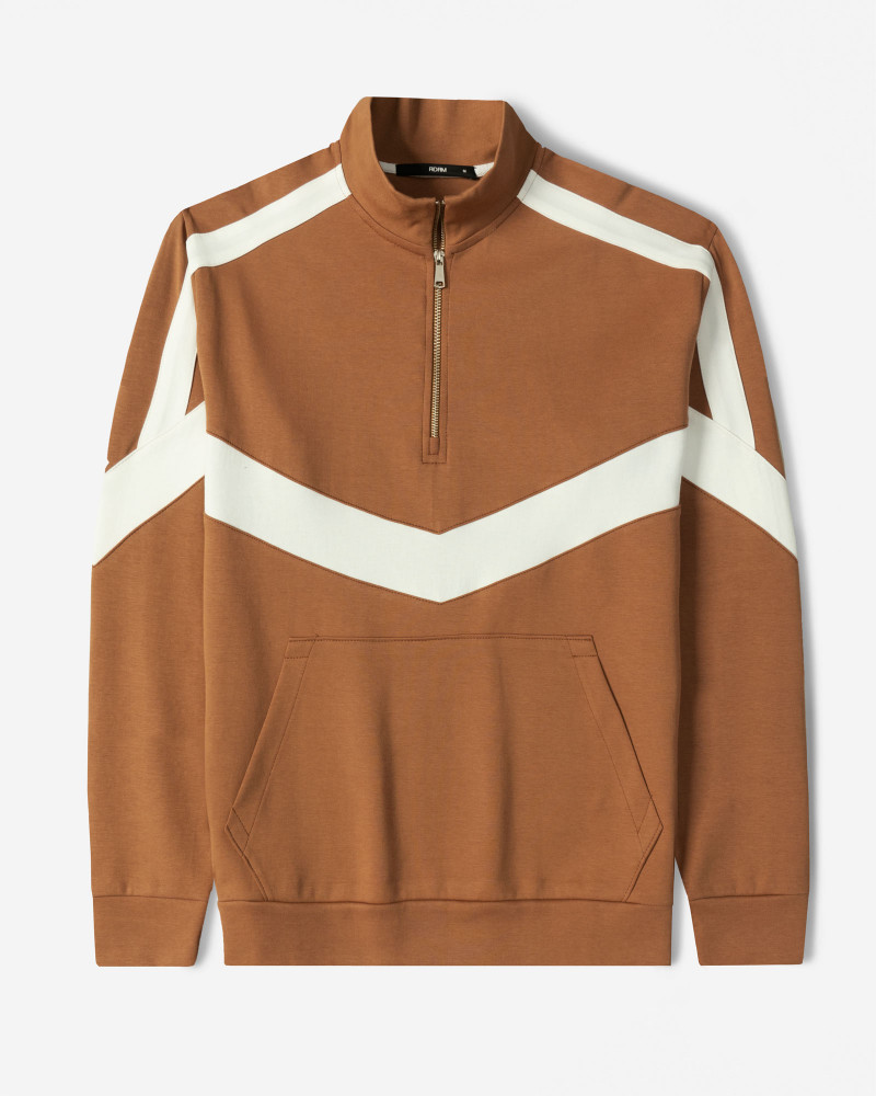 پلیور نیم زیپ مردانه قهوه ای 24441149