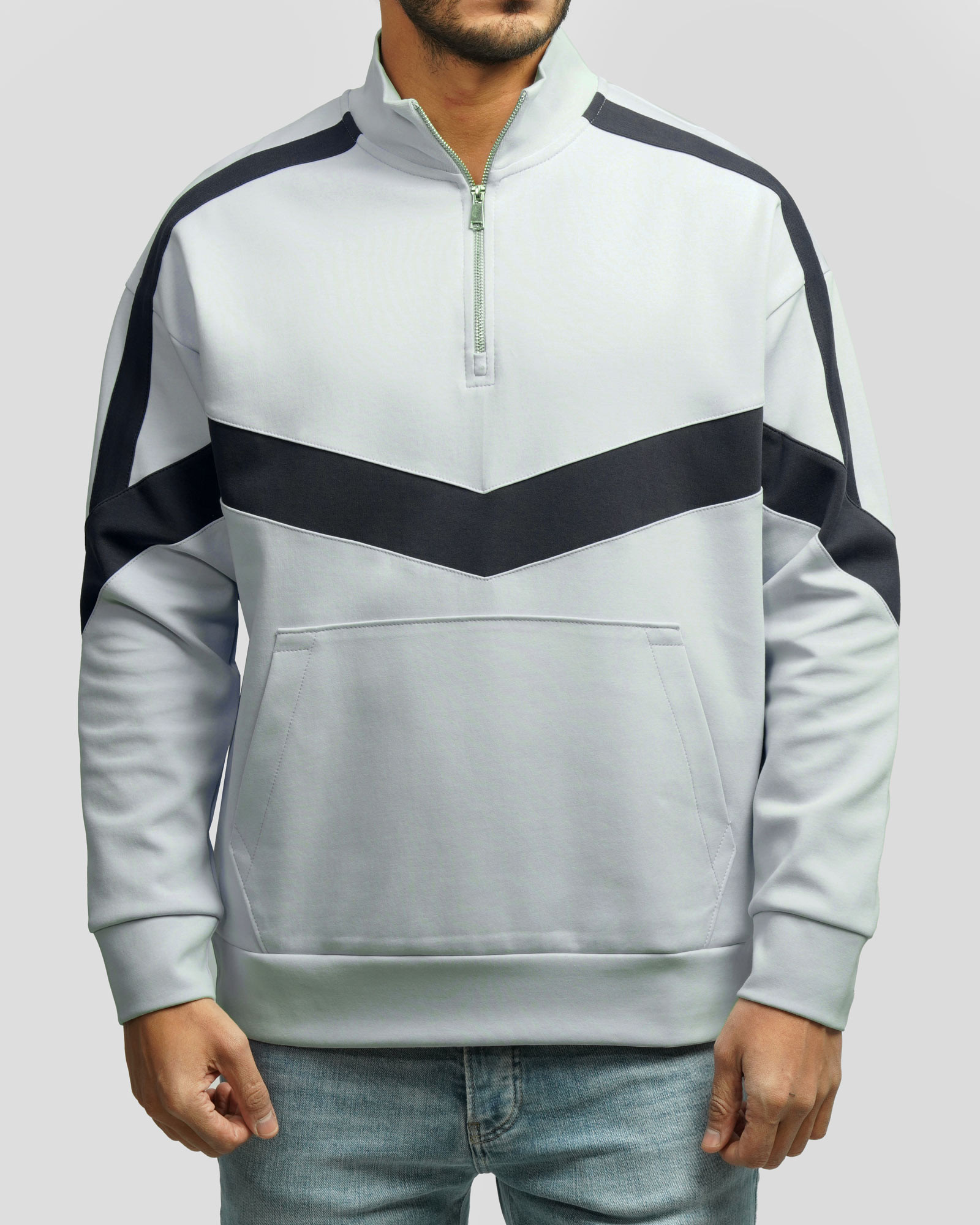 پلیور نیم زیپ مردانه آبی روشن 24441149