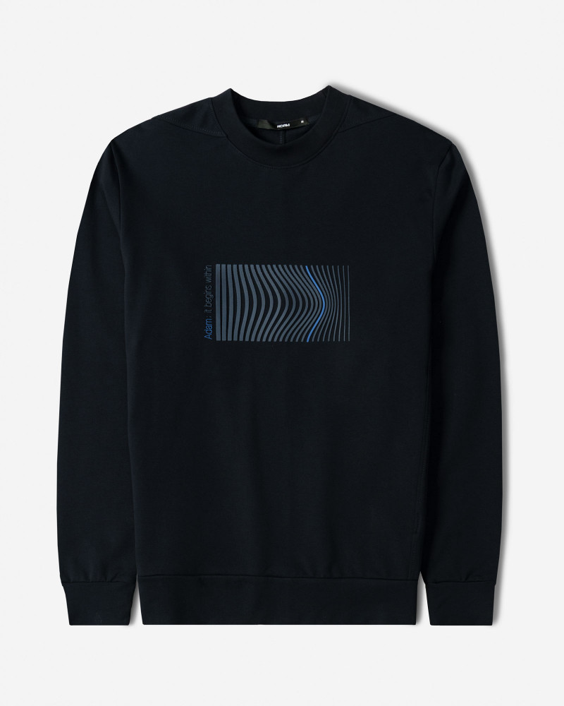 تیشرت آستین بلند یقه گرد مردانه سرمه ای 24428156