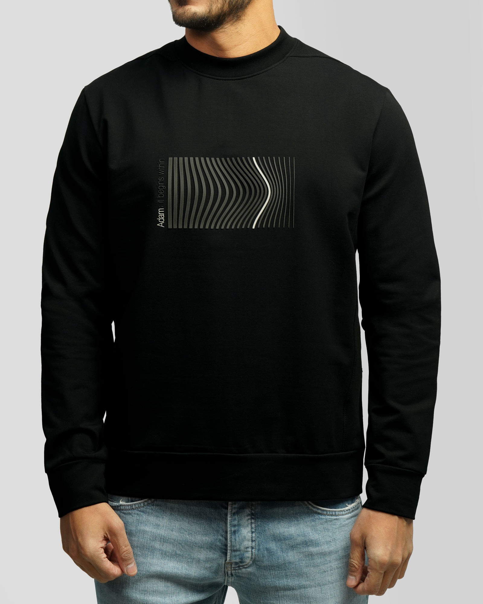 تیشرت آستین بلند یقه گرد مردانه مشکی 24428156