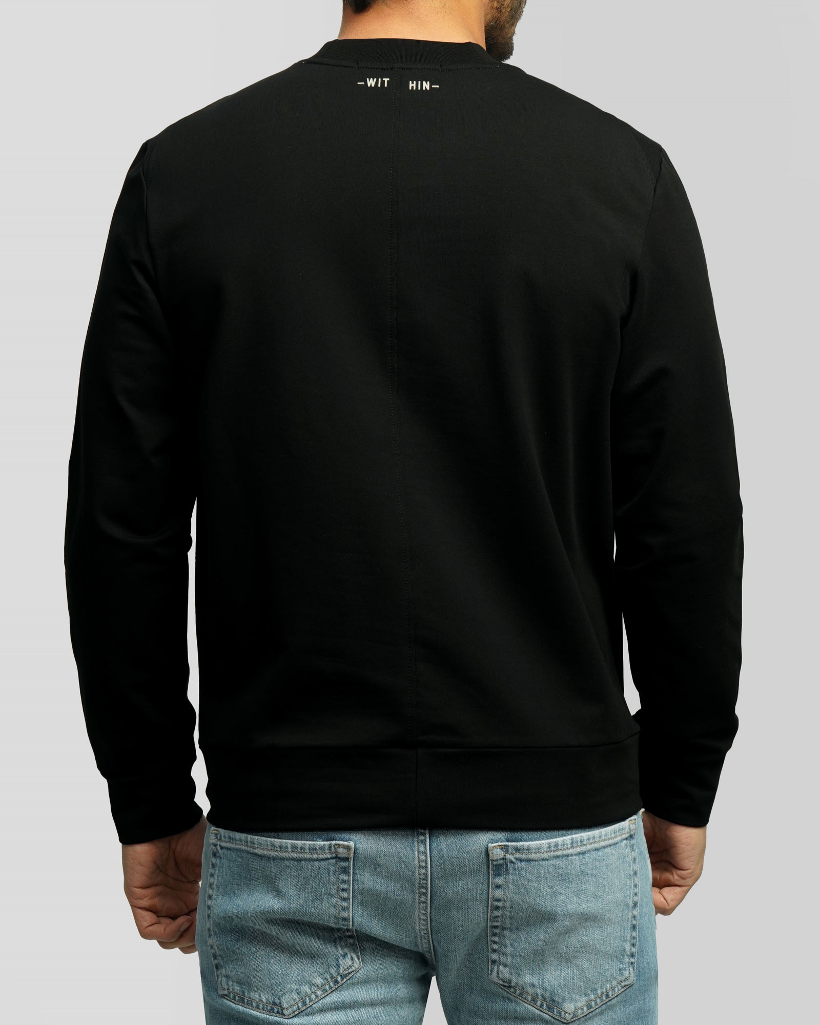 تیشرت آستین بلند یقه گرد مردانه مشکی 24428156